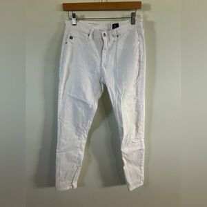 AG Adriano Goldschmied Women's White The Legging Ankle Skinny Jeans size 28